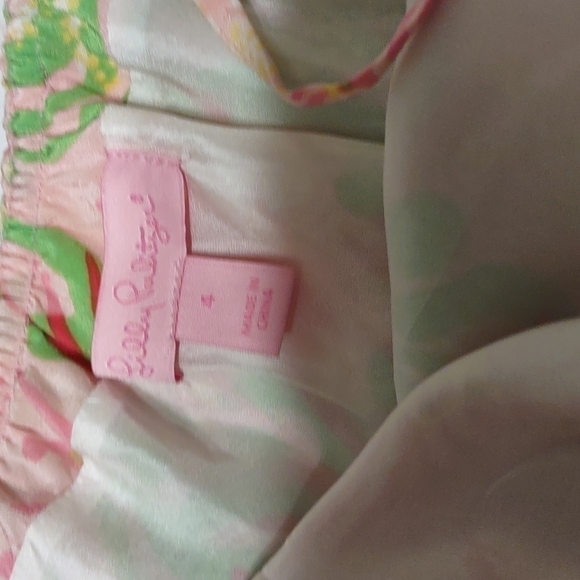 Lilly Pulitzer Floral silk sun dress. Lilly's Pink Dirty Shirley. Size 4 - Picture 2 of 8